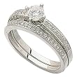 14Kt White Gold Ladies Wedding Ring Set (Center stone is not included)