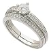 14Kt White Gold Ladies Wedding Ring Set (Center stone is not included)