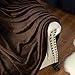 Bedsure GentleSoft Fleece Blanket Twin Size Brown - 300GSM Lightweight Plush Fuzzy Cozy Soft Warm Blanket for Bed, Sofa, Couch, Travel, Camping, 60x80 inches