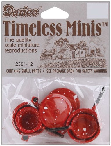 Darice Timeless Miniatures: Red Pots & Lids