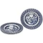 Churchill China Royal Wessex Blue Willow 9-Inch Rimmed Soup Bowls, Set of 4