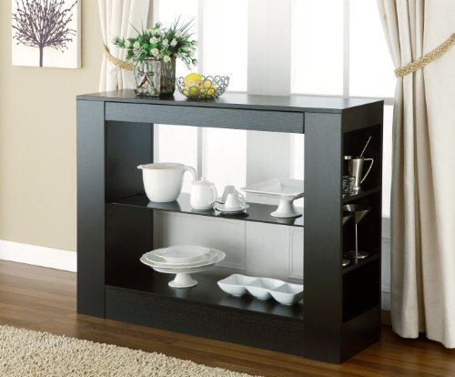 Furniture of America Somerset Multi-Storage Dining Buffet Console Table, Black