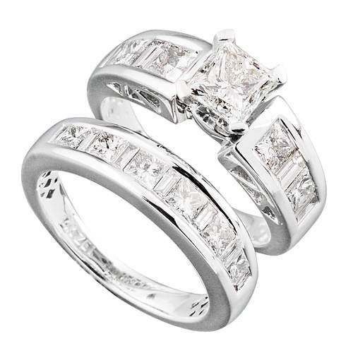2.95 ct. t.w. Princess Diamond Bridal Set (I, I1)