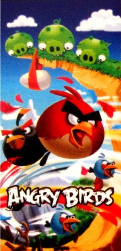 Global Labels G 67 400 AB1 100 Angry Birds - Cliffhanger Strandtuch Velours 75 x 150 cm