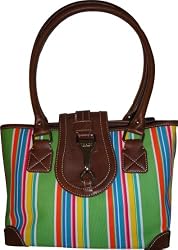 Chaps Purse Handbag St. Tropez Green Multi Striped