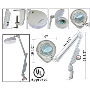 New 5X Magnifying Lamp Light Clamp Facial Skin Salon Equipment UL