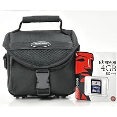 Fototasche, Kameratasche VANTAGE im Set mit 4 GB SD Karte, ideal f�r gro�e Bridgekameras wie Nikon Coolpix P510, P500, L810, L120, L110, L100, P90, P100, P6000, P7000, P7100