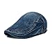 lethmik Denim Flat Cap Newsboy Ivy Irish Hats Jean Cabbie Scally Cap Duckbill Hat Plain Dark Blue
