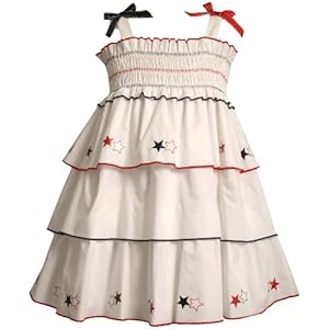 Bonnie Jean Girls 2-6x Smocked Bodice On Multi Tiered Skirt