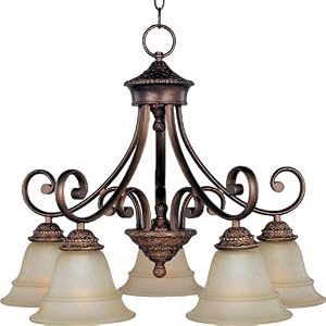 Maxim Lighting 11176EVOI Brighton 6-Light Chandelier, Oil Rubbed Bronze with Embossed... by 