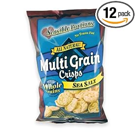 Sensible Portions Multi Grain Crisps, Sea Salt, 3.5-Ounce Bags (Pack of 12)