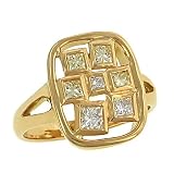 Bezel Set Princess Cut Fashion Diamond Ring .55cttw