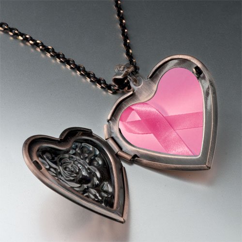 Breast Cancer Awareness Pink Ribbon Photo Locket 