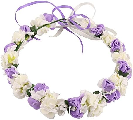 Longam12 Flower Crown Wedding Hair Wreath Floral Headband Garland