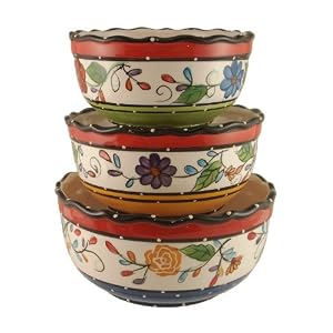 3 PC Mixing Bowls Ack Tutti Frutti Decor New by ACK