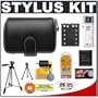 Olympus Stylus Premium Black Leather Case with LI-42B Battery + Accessory Kit for FE-3010, FE-4010, FE-4030, FE-5010, Stylus 550WP, 7000, 7010, 7030, 7040, TOUGH 3000 Digital Camera