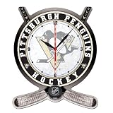 NHL Pittsburgh Penguins High Definition Clock - Hockey Stick and Puck