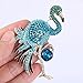 EVER FAITH Women's Austrian Crystal Enamel Flamingo Brooch Gold-Tone