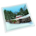 Peggy Karr 9-Inch Square Plate, Winter Cabin