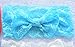 Qandsweet Baby Girl Soft Lace Hairbands with Hair Bow (6 Pack)