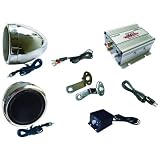 PYLE PLMCA20 100 Watts Motorcycle/ATV/Snowmobile Mount Amplifier with Dual handle-bar Mount Weatherproof speakers w/MP3/Ipod Input