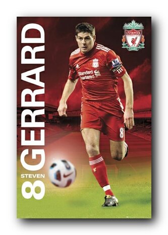 (24x36) Liverpool FC Steven Gerrard with Ball Sports Poster Print