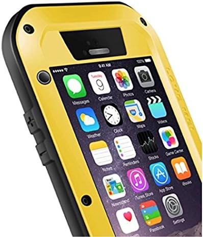 OPSEC iPhone 6 Case Shockproof- Water Resistant/Dirt/Dust/Snow Proof Heavy Duty Aluminum Metal with Built-in Gorilla Glass Screen Protector for Apple iPhone 6/6S 4.7" Cell Phone Case (Yellow)