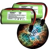 HQRP TWO Cordless Phone Batteries for Uniden BT-1008 / BT1008, BBTG0645001 Replacement plus Coaster
