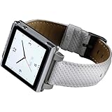HEX HX1021-WHTE Vision Leather Watch Band for iPod Nano 6G (White)