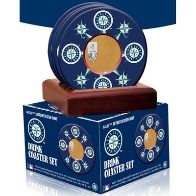 MLB Seattle Mariners Coasters with Game Field Dirt (Set of 4)