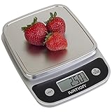 Ivation Lightweight Digital Kitchen/Food Scale w/Plastic-Covered Buttons - Ounce, Milliliter & Gram Weight Units - Features 11 Pounds Capacity & One-Button Tare Setting, Black