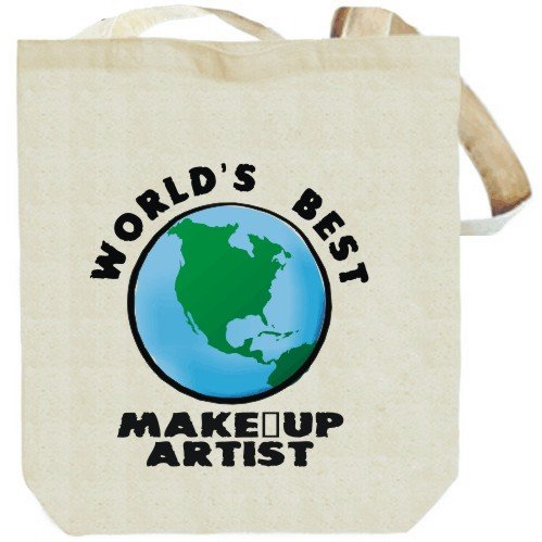 WORLD'S BEST Make-Up Artist - globe Beige Canvas Tote Bag Unisex