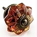 Eclectic Cupboard Drawer Pulls Glass Dresser Handles Kitchen Cabinet Knobs 4 Pack 38mm K85 Handcrafted Amber Knob w/Antique Bronze Hardware. Romantic Decor & More