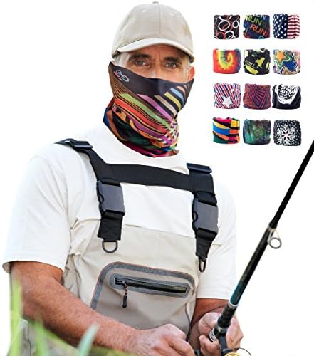 Coverd 16-in-1 Seamless Casual Headwear Bandana, Headband, Neck Gaiter, Balaclava, Helmet Liner, Mask &amp; More - Designed from Lightweight Moisture Wicking Microfiber (Spiral)