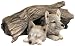 Sandicast® Wolf Pups Under Log Statue