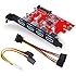 Inateck Superspeed 4 Ports PCI-E to USB 3.0 Expansion Card - Interface USB 3.0 4-Port Express Card Desktop with 15 Pin SATA Power Connector, [ Include with A 4pin to 2x15pin Cable + A 15pin to 2x 15pin SATA Y-Cable ]