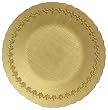 Bottom Painted Glass Fleur De Lis Design Gold Charger Plate 12.5" D Set of Two