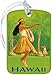 Royal Hawaiian Hula by Percy Padden - Vintage Hawaiian Art Luggage Tag