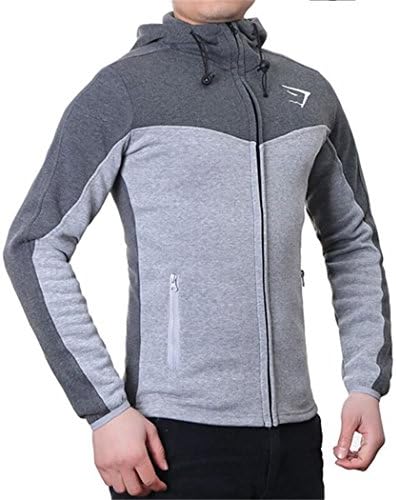 Men's Sports Autumn Hoodies Body Fitting Zipper hooded Coat Long Sleeve