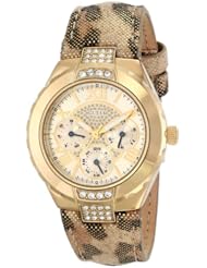 GUESS U0113L7 Womens Leopard Print Heart Watch