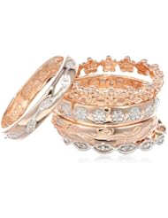 Sterling Silver Five Band Diamond Set