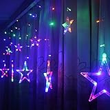 Taikang LEDカーテンライト イルミネーションライト 星型ライト 138LED 2m×1m クリスマスツリー 8種類点灯パターン 複数連結可能 コントローラ付き ウェディング/パーティー/クリ