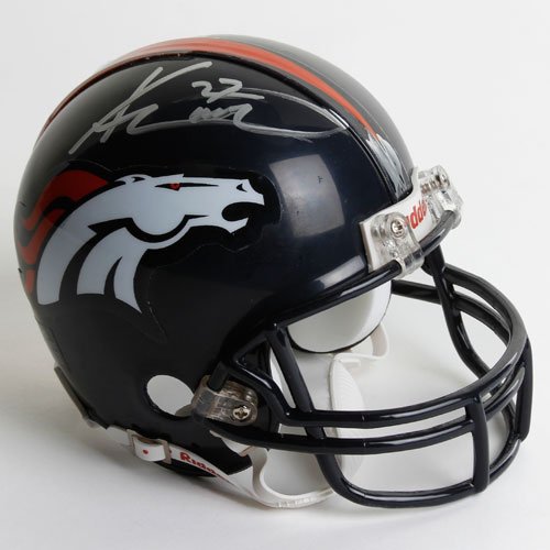 Riddell Denver Broncos #27 Knowshon Moreno Autographed Miniature Replica Helmet