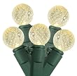 Set of 50 Warm Clear LED G12 Berry Fashion Glow Christmas Lights - Green Wire