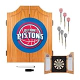 NBA Detroit Pistons Wood Dart Cabinet Set