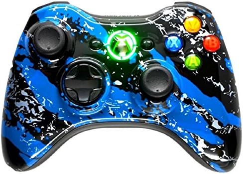 5,500+ Mode Modded Gaming Controller For Xbox 360 & PC In Custom BLUE SPLATTER SHELL!!! Hydro-Dipped Shell (New High Quality Finish) Will Not Chip, Scratch, or Fade -Sniper Quick Scope & Hold Your Breath,Jitter,Drop Shot,Jump Shot,Auto Aim And More.