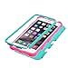 Iphone 6 plus case, Slim Fit IPhone 6 Plus (5.5 inch) Hybrid Triple Layer Tuff Verge Merge Shield Heavy Duty Hard Cover Fitted Skin Case Protector + Clear LCD Screen Protector Shield Guard + Touch Screen Stylus Pen (Green/Pink TUFF)