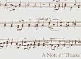Vintage Music Notes Boxed Thank You Notecards
