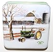 John Deere Square Tin Box with Removable Top, Art By Judy Richardson