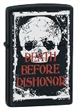 Zippo Death Before Dishonor Black Matte Pocket Lighter
